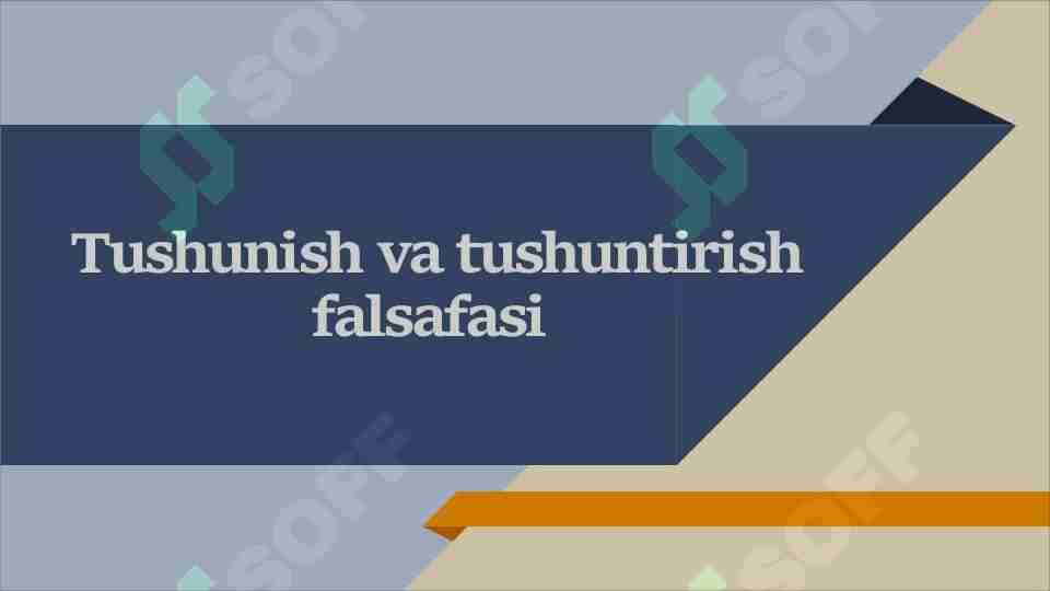 Tushunish va tushuntirish falsafasi