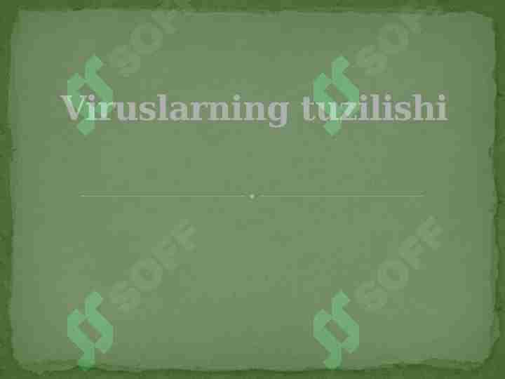 Viruslarning tuzilishi
