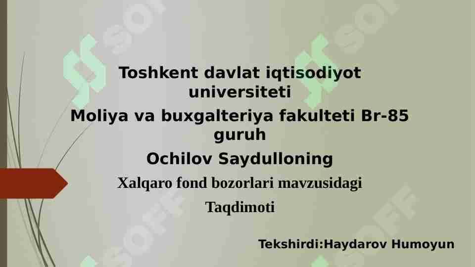 Xalqaro fond bozorlari