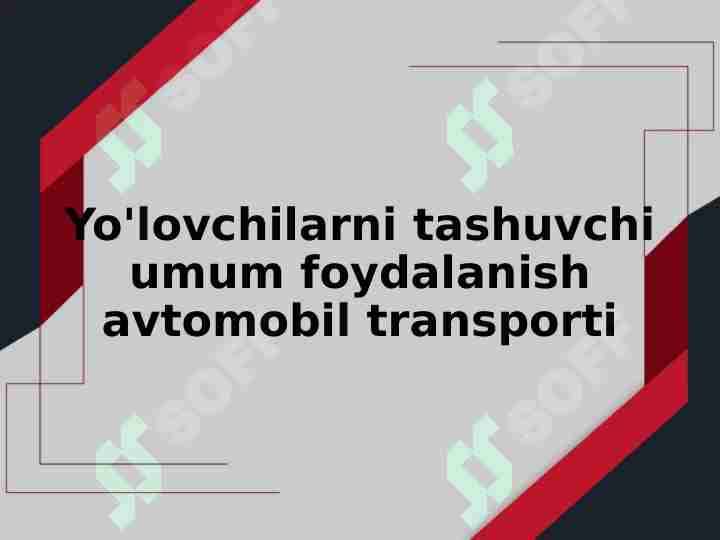 Yo'lovchilarni tashuvchi umum foydalanish avtomobil transporti