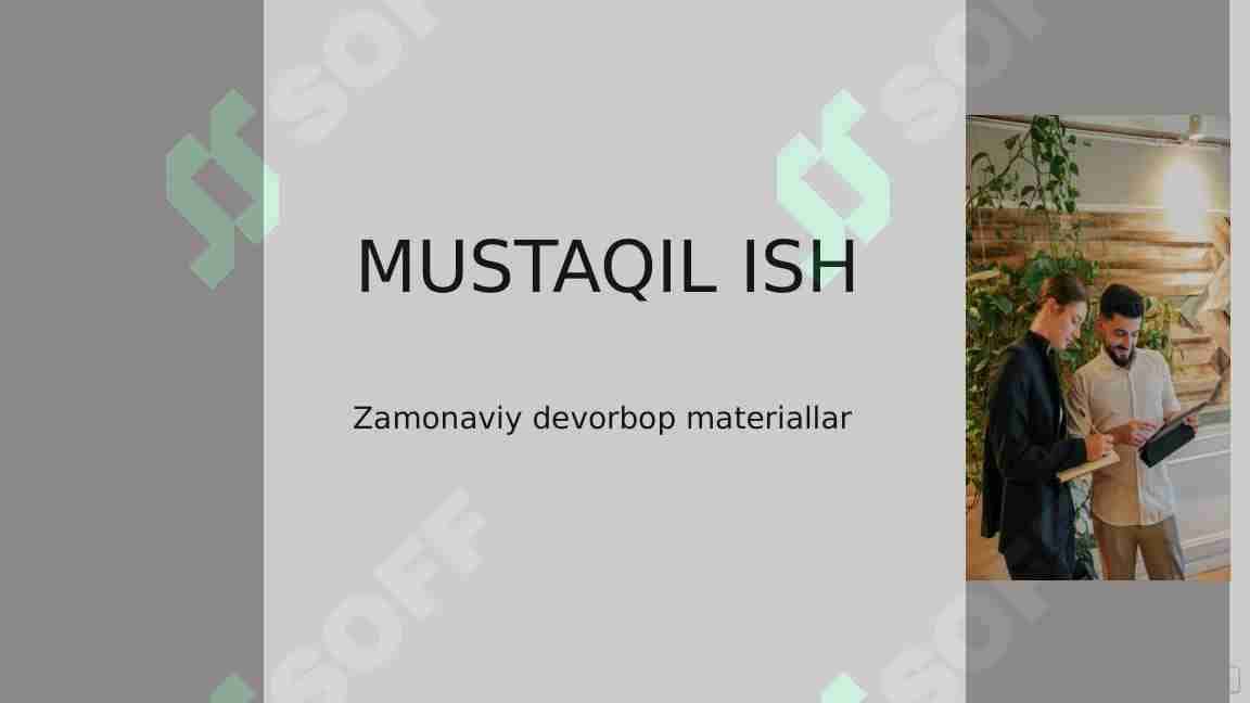 Zamonaviy devorbop materiallar