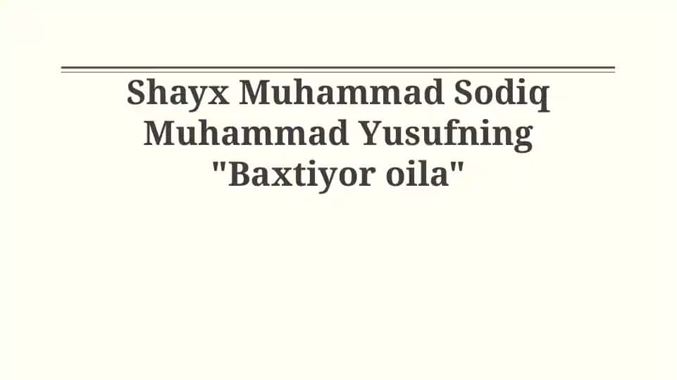 Baxtli oila