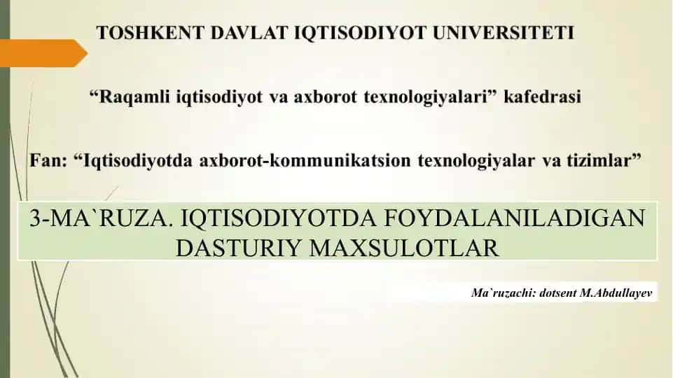 Dasturiy maxsulotlar