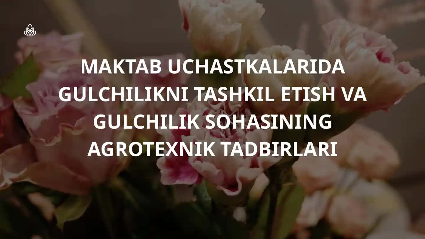 MAKTAB UCHASTKALARIDA GULCHILIKNI TASHKIL ETISH VA GULCHILIK SOHASINING AGROTEXNIK TADBIRLARI