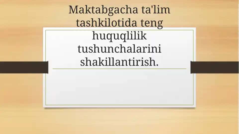 Teng Huquqilik Tushunchalari