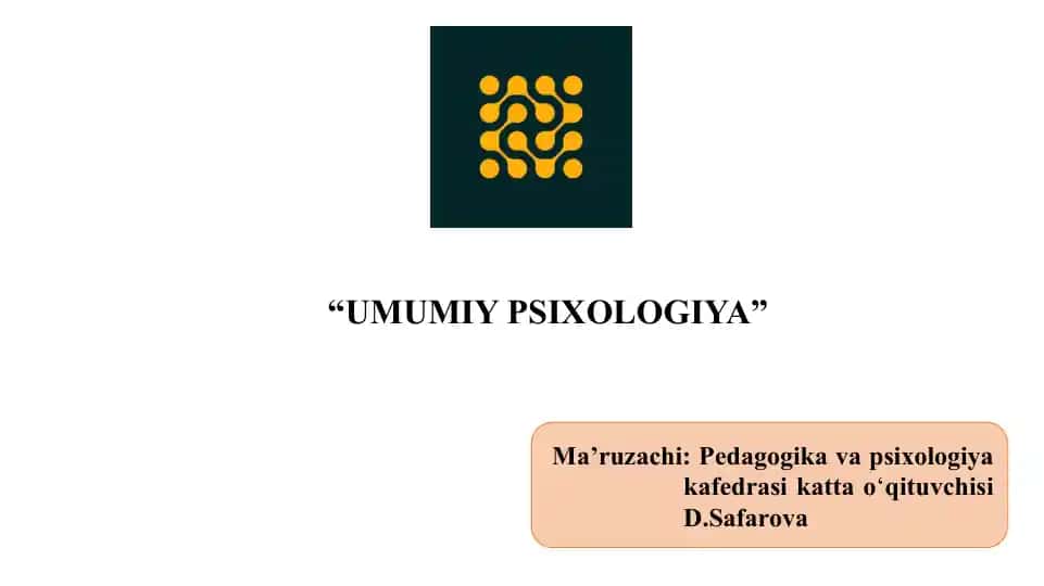 UMUMIY PSIXOLOGIYA