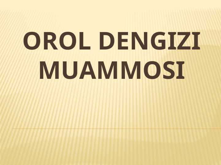 Orol dengizi muammosi