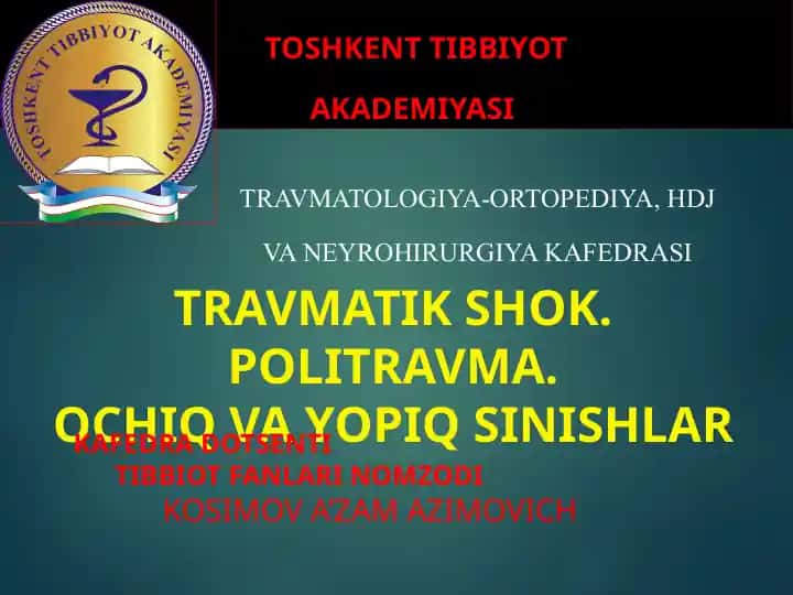 Travmatik shok va Politravma