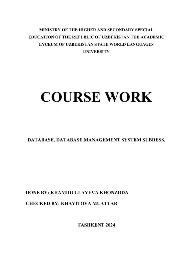 SUBDESS (Sub-Database Management System)