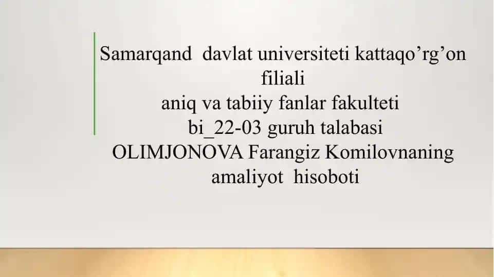 Hamkorbank ATB amaliyot hisoboti himoyasi uchun taqdimot