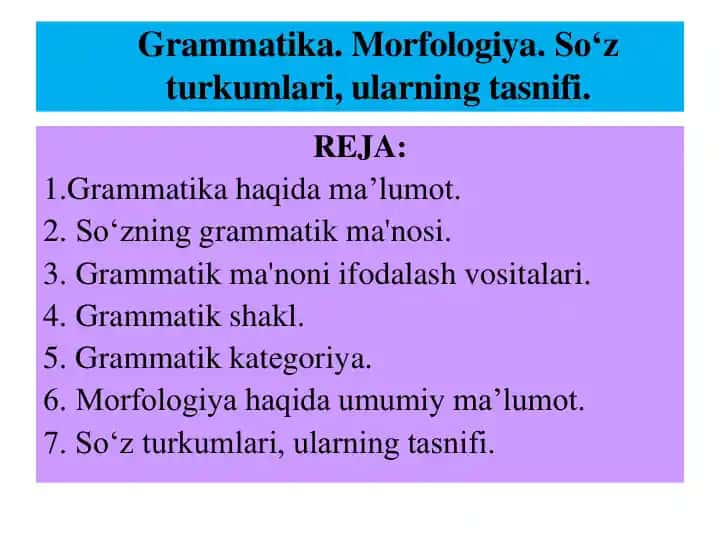 Grammatika haqida ma'lumotlar