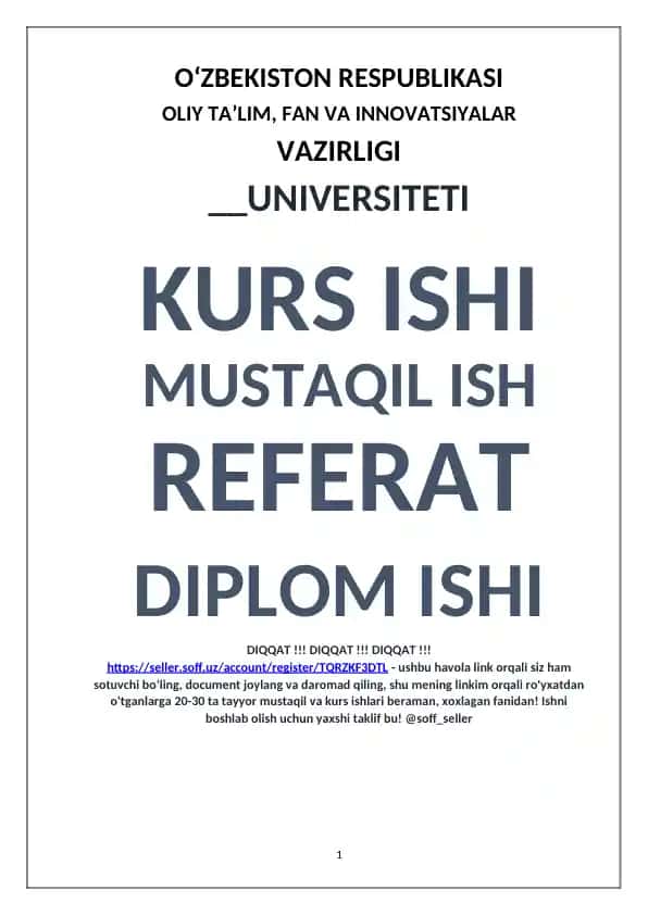 Ma’lumotlar bazalari texnologiyasi (kurs ishi)