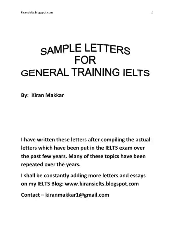 Sample letters