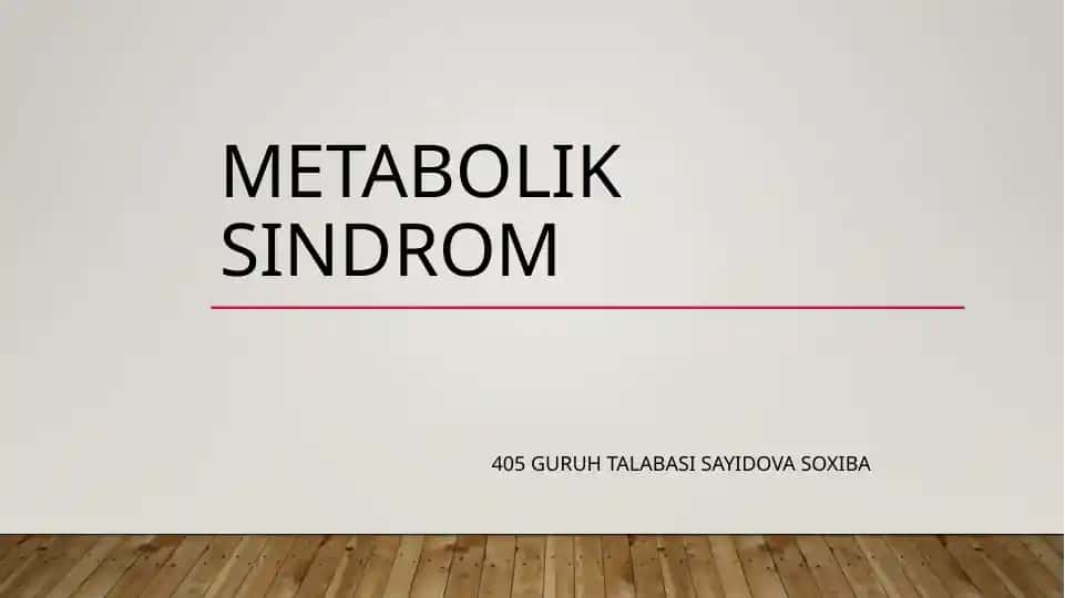 Metabolik sindrom