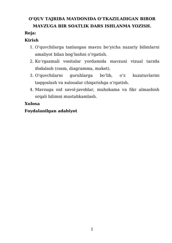 Oʻquv Tajriba Maydoni