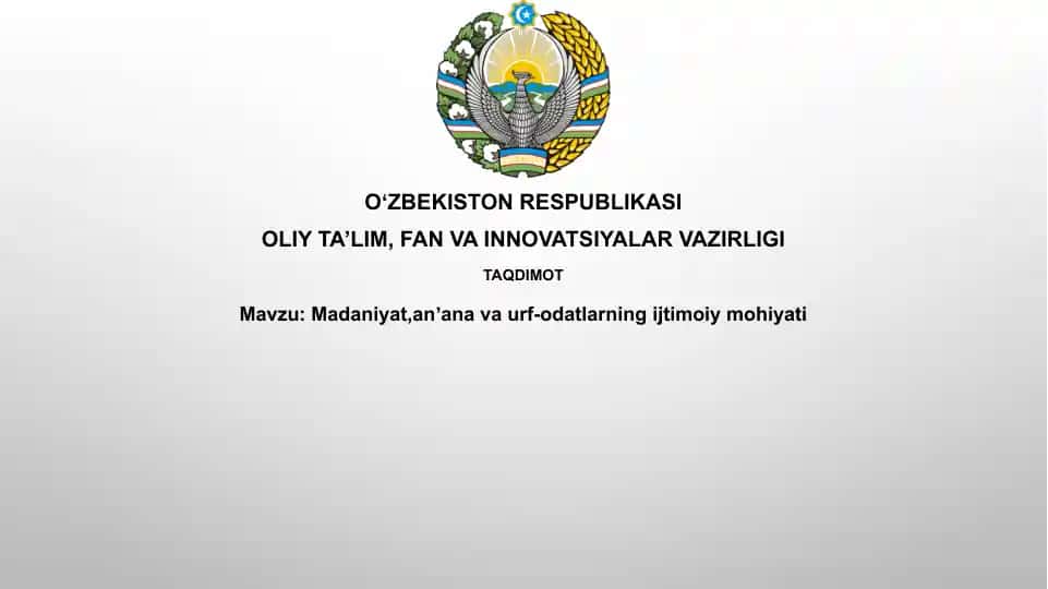 Madaniyatning ijtimoiy mohiyati