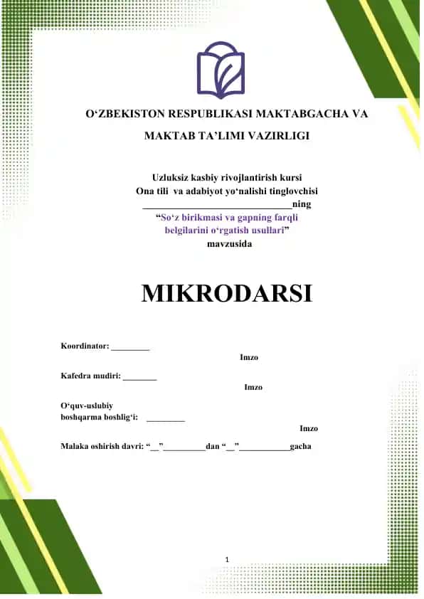 Uzluksiz kasbiy rivojlantirish kursi