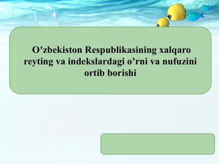 Oʼzbekiston Respublikasining xalqaro reyting va indekslardagi oʼrni va nufuzini ortib borishi