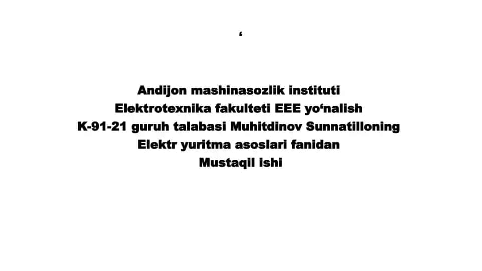 Asinxron dvigatelni ishga tushirish