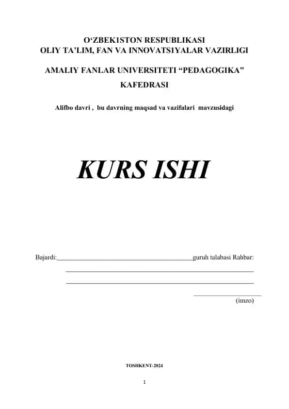 Alifbo davri, bu davrning maqsad va vazifalari