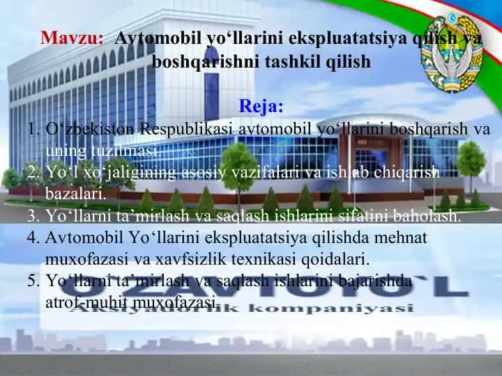 O'ZAVTOYO'L