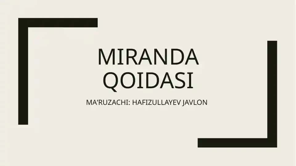 Miranda qoidasi