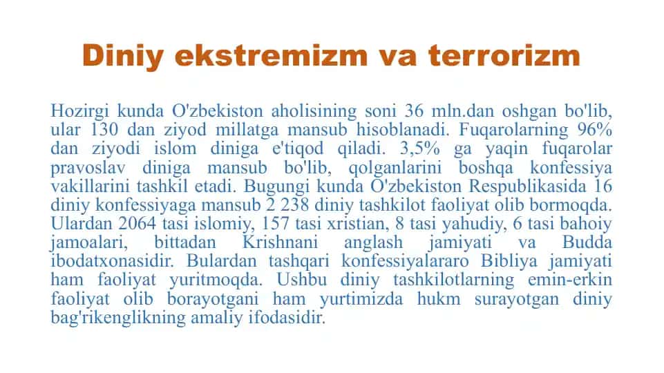 Diniy ekstremizm va terrorizm