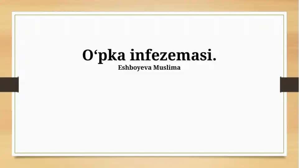 Oʻpka infezemasi