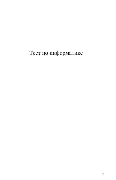 Тест по информатике