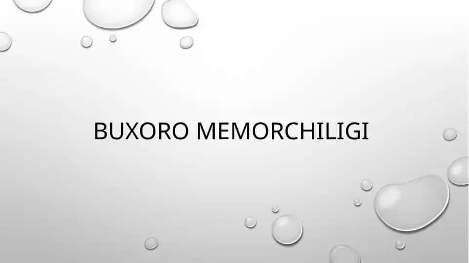 Buxoro memorchiligi