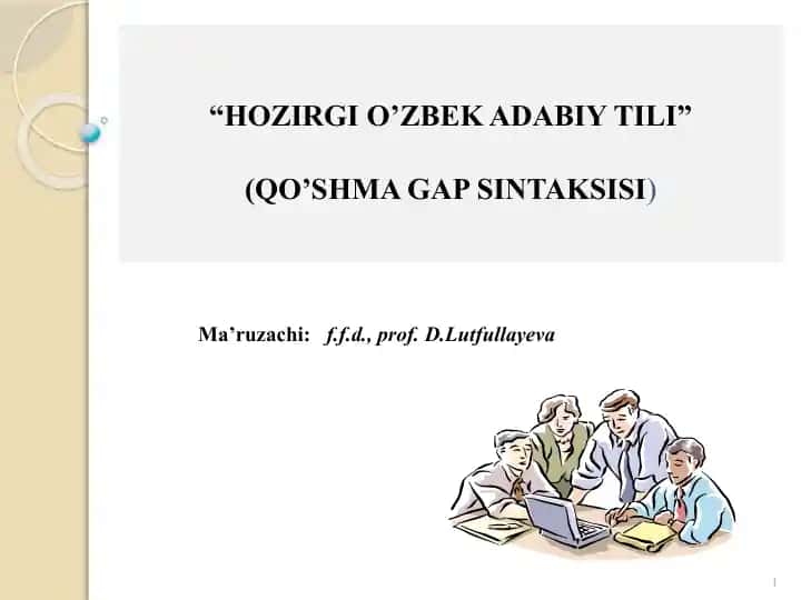 "HOZIRGI O’ZBEK ADABIY TILI"