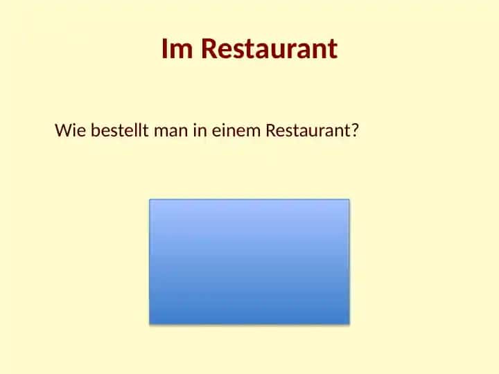 Im Restaurant