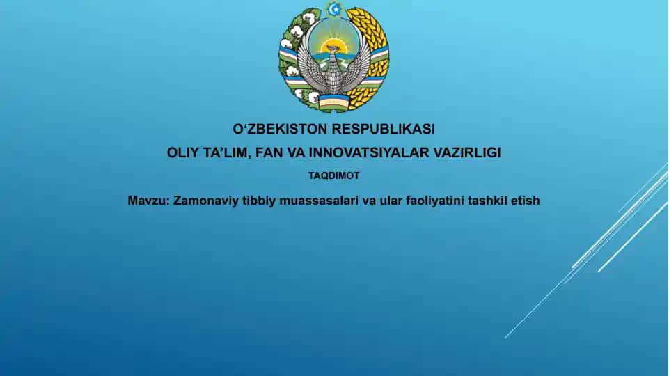 Zamonaviy Tibbiyot Muassasalari