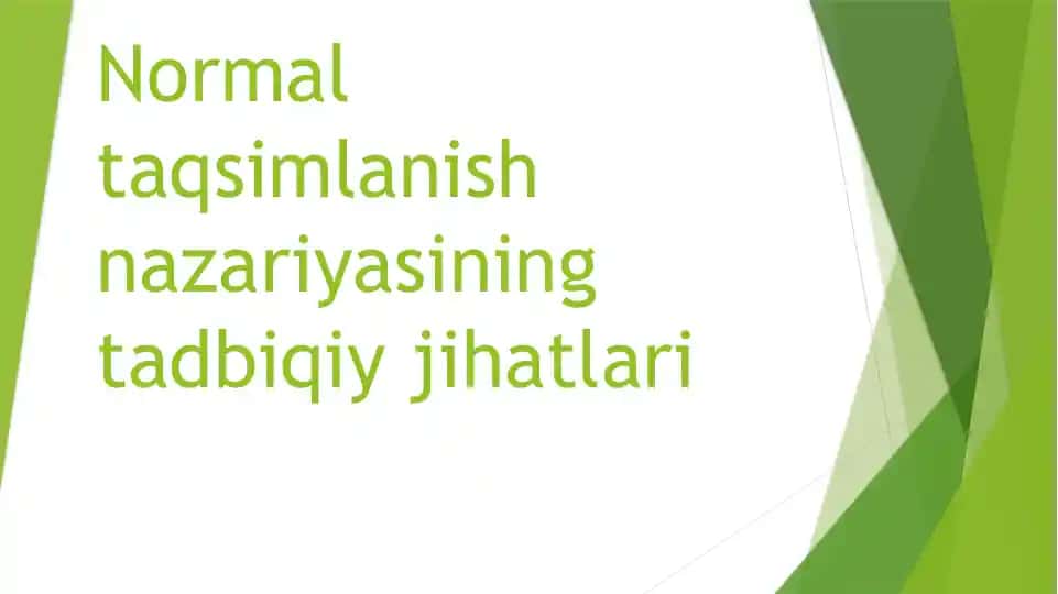 Normal taqsimlanish nazariyasi