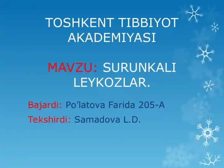 Surunkali Leykozlar