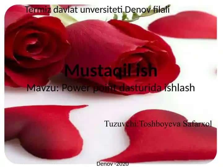 Power Point dasturi bilan ishlash