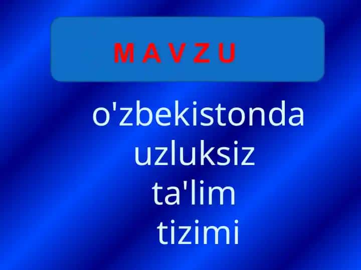 Xalq ta'limi tizimi respublikamiz ijtimoiy-iqtisodiy va madaniy rivojlantirishda ustuvor soha