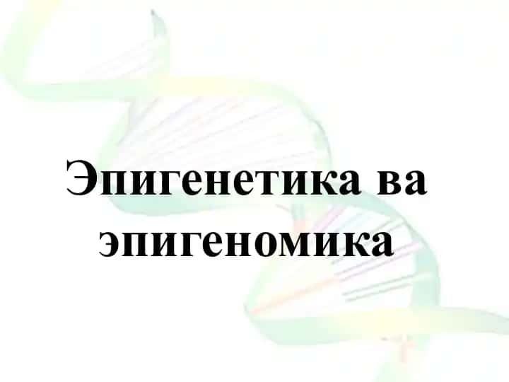 Эпигенетика ва эпигеномика