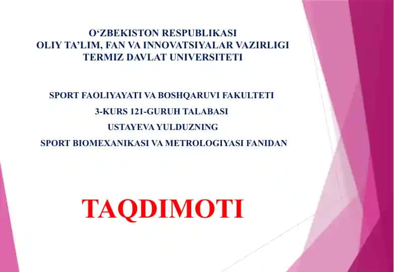 Sport biomexanikasi va metrologiyasi