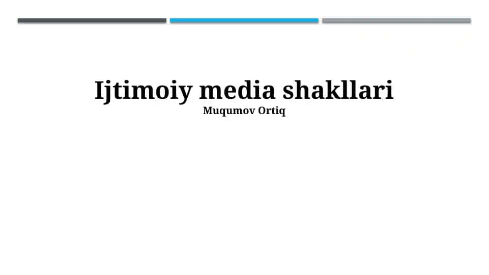 Ijtimoiy media shakllari