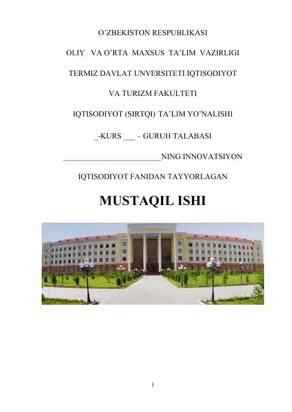Innovatsiyaning turlari va o'ziga xos xususiyatlari