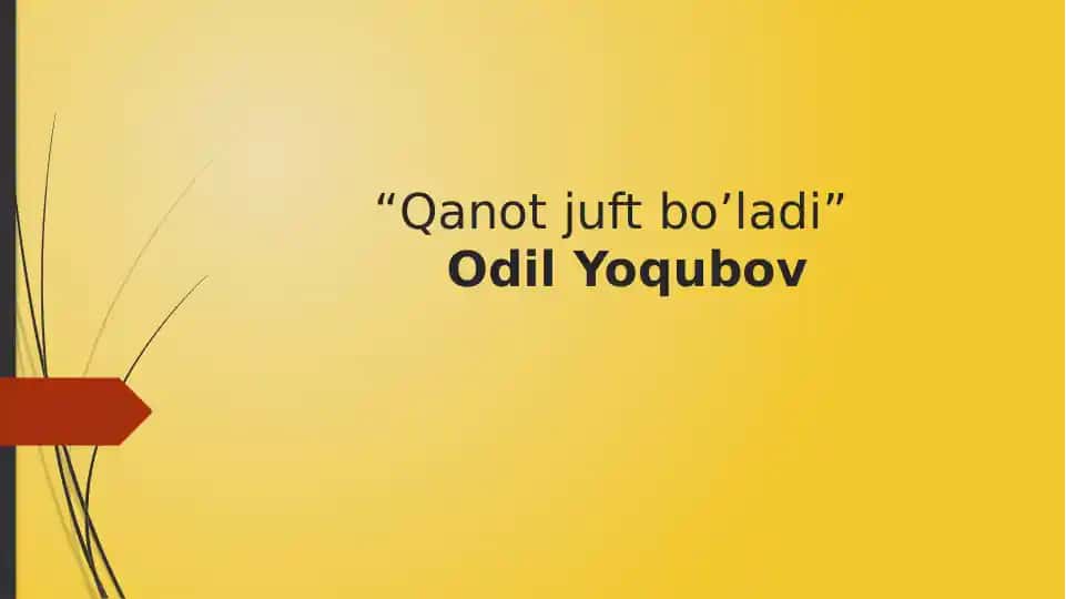 Qanot juft bo’ladi