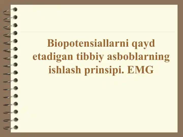 Biopotensiallarni qaydetadigantibbiyasboblarningishlashprinsipi