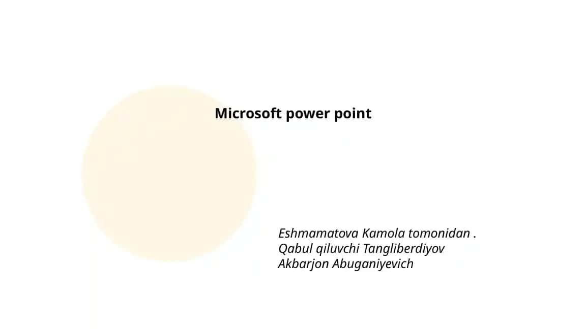 Microsoft Power Point
