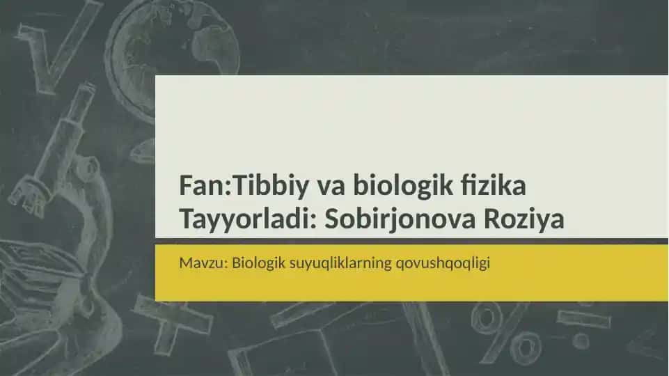 Biologik suyuqliklarning qovushqoqligi