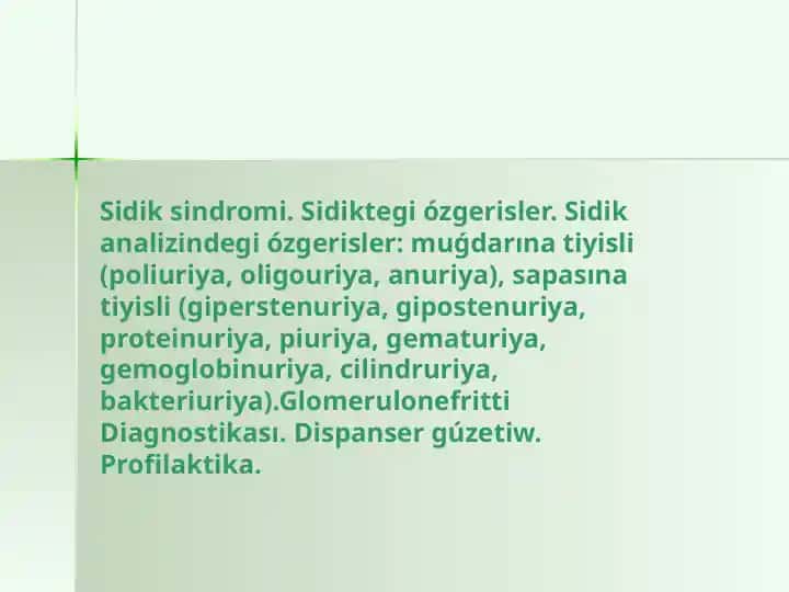 Sidik sindromi haqida ma'lumotlar