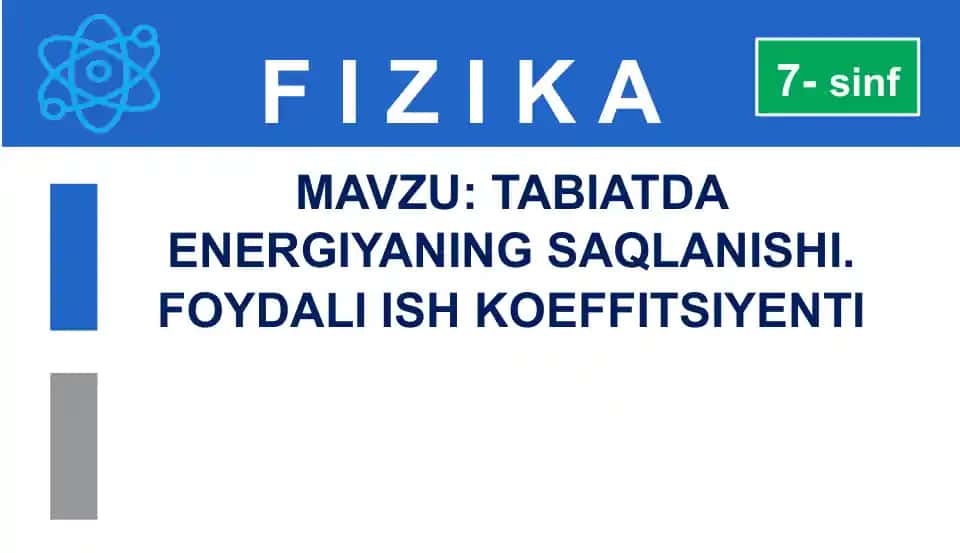 Tabiatda energiyaning saqlanishi