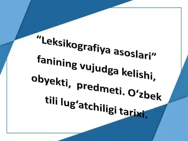Leksikologiya