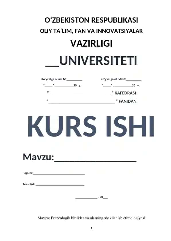 Frazeologik birliklar va ularning shakllanish etimologiyasi