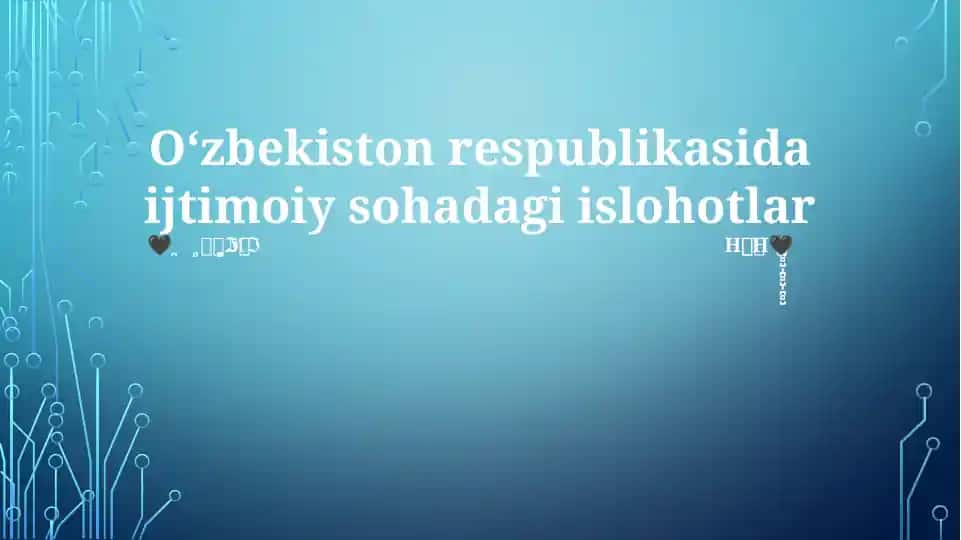 Ijtimoiy sohada islohotlar